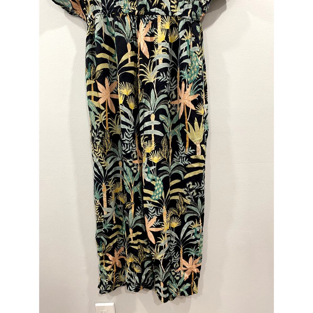 World Market Tropical Romper Jumpsuit w/ bold tropical print & palm leaves S/M - Picture 8 of 8